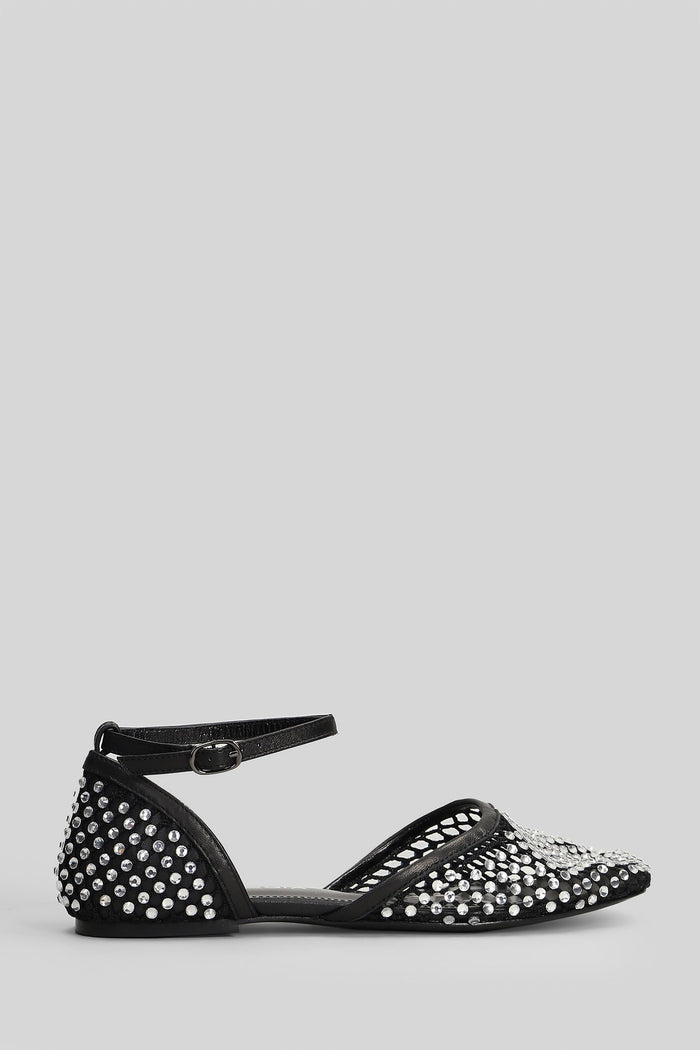 Ballet Flats Black Leather Scarpe