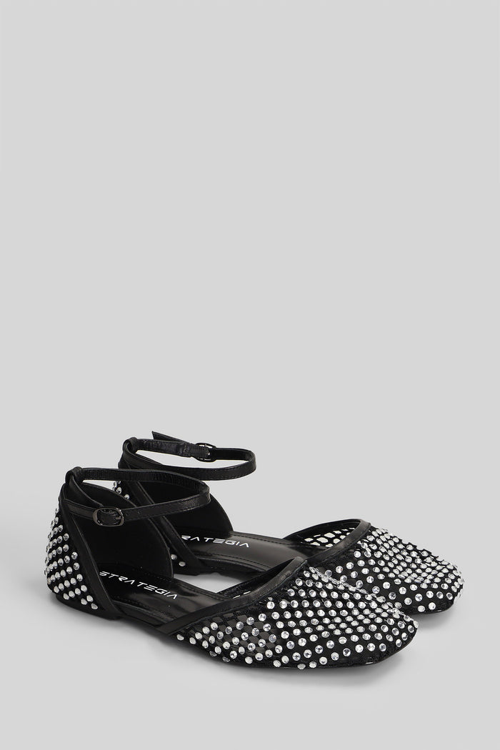 Ballet Flats Black Leather Scarpe