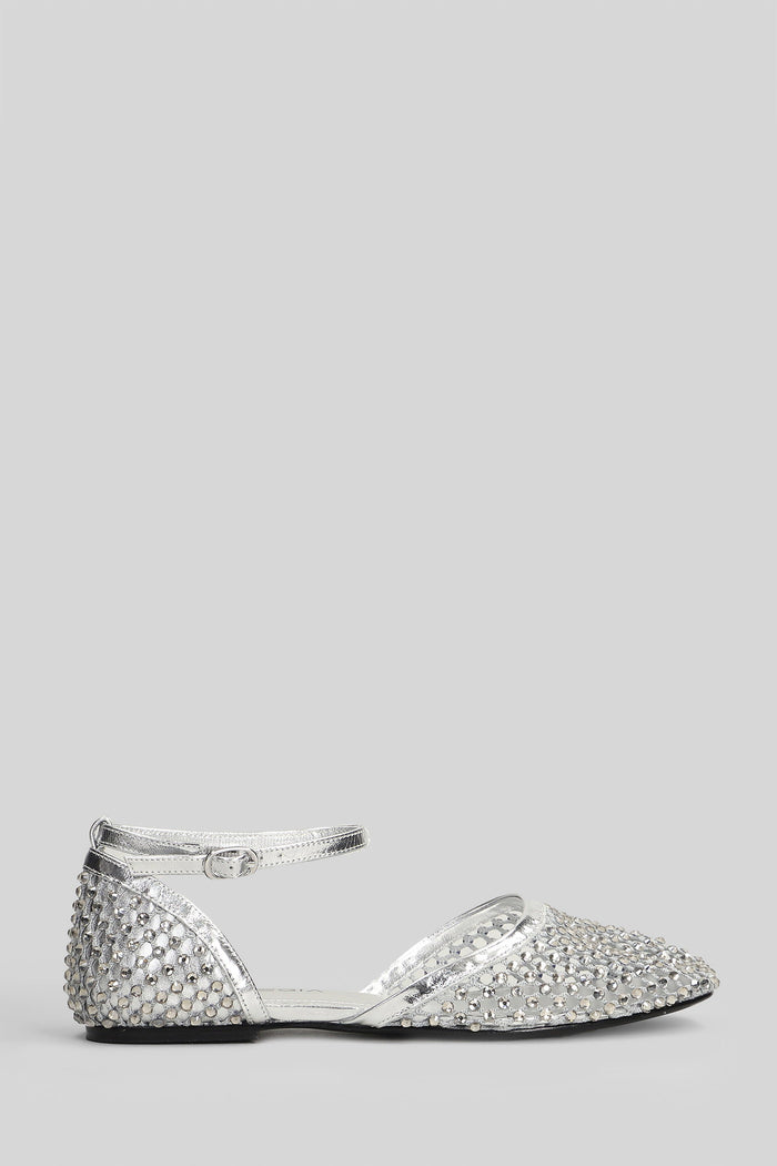 Ballet Flats Grey Leather Scarpe