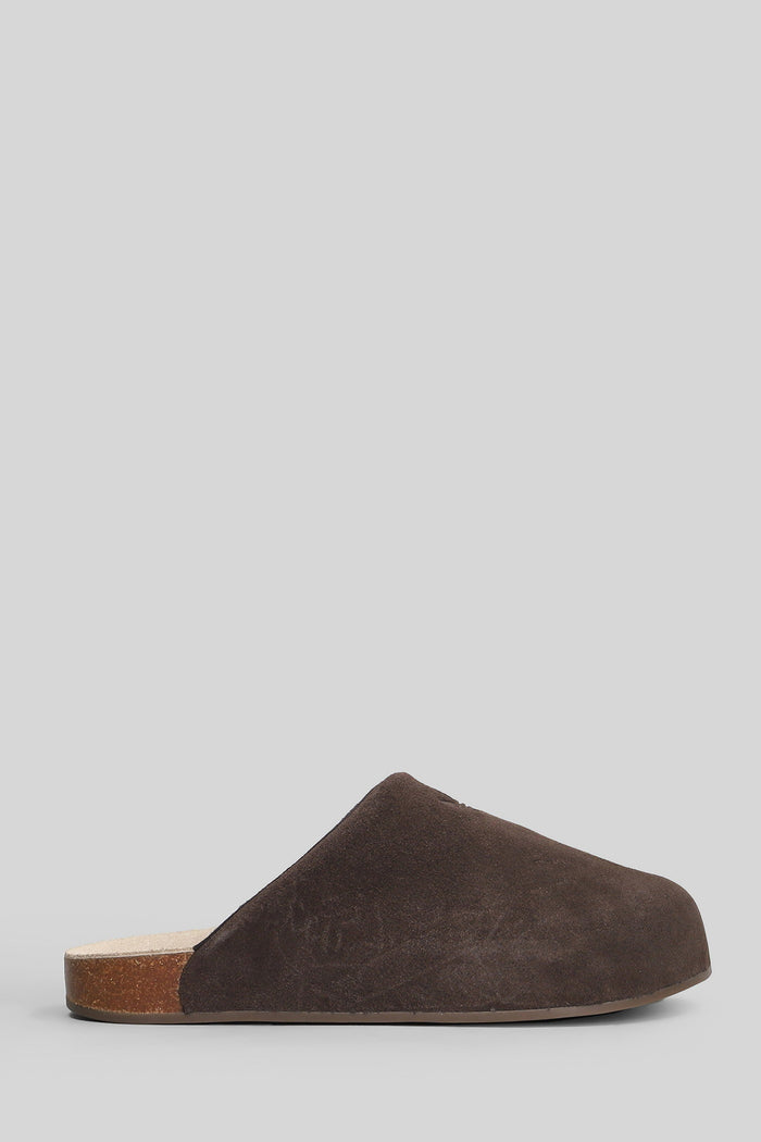 Adimule Slipper-Mule In Brown Suede Scarpe