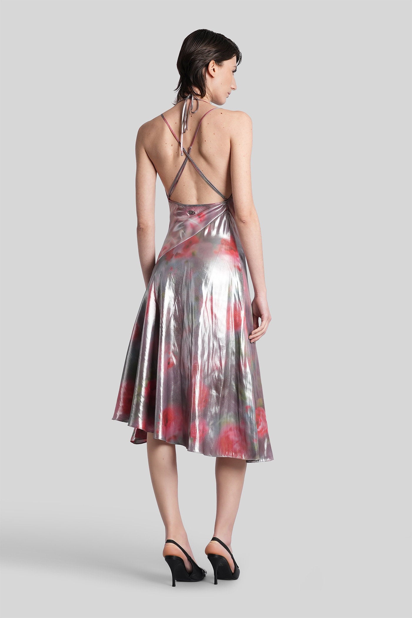 D-ebra Long dress in silver polyester Abbigliamento