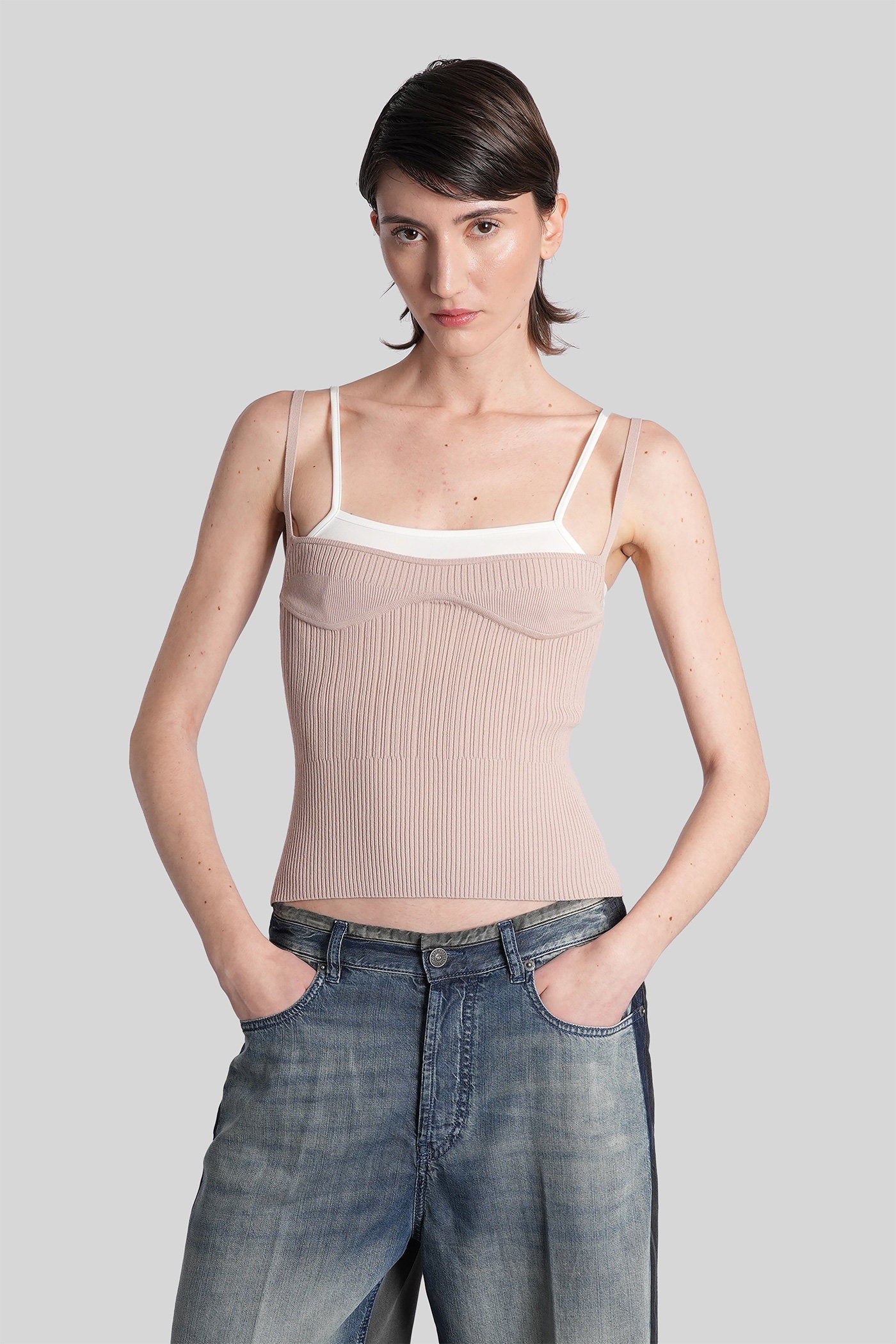 M-zarrina Topwear in taupe viscose Abbigliamento