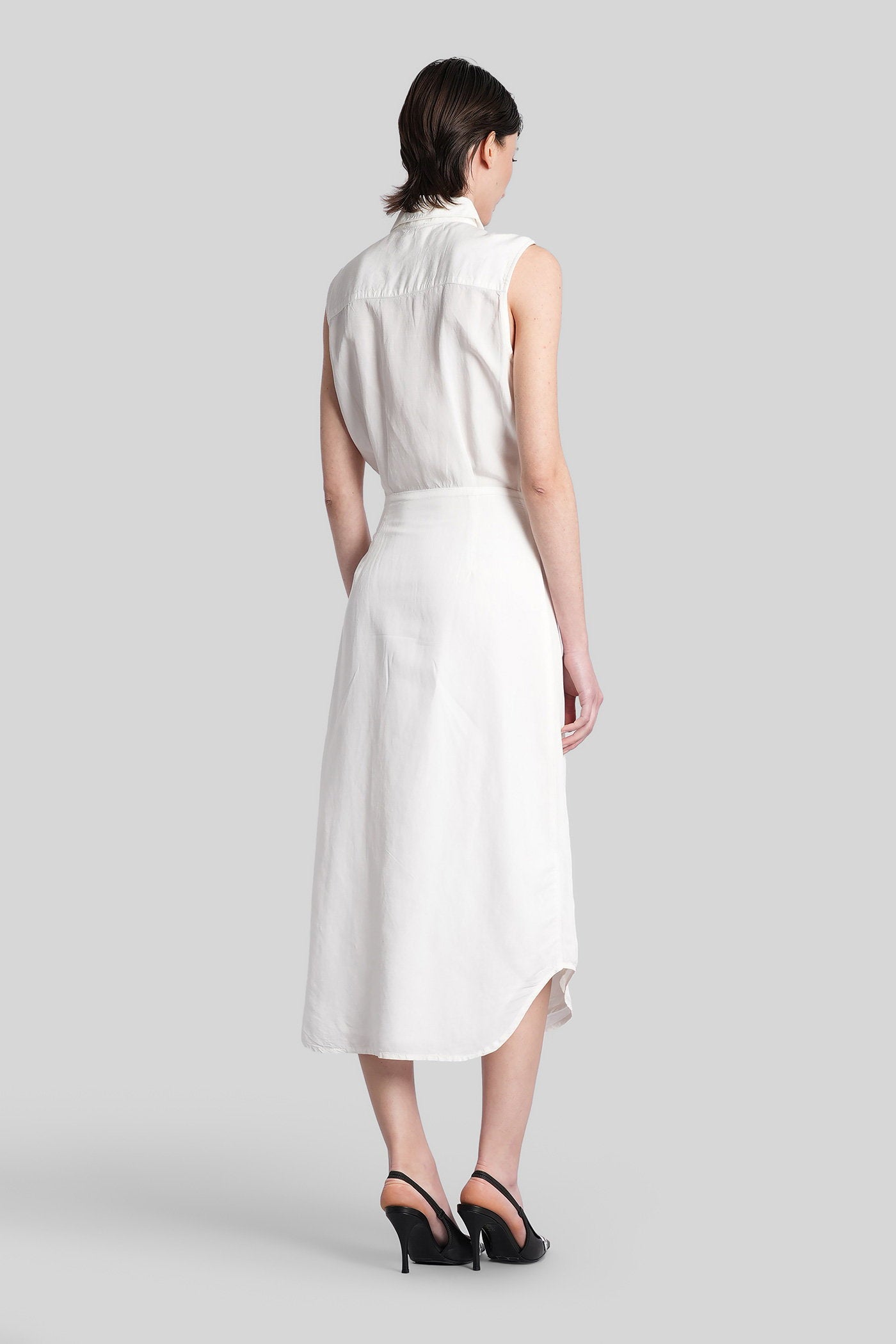 D-elta-sl Long dress in white Modal Abbigliamento
