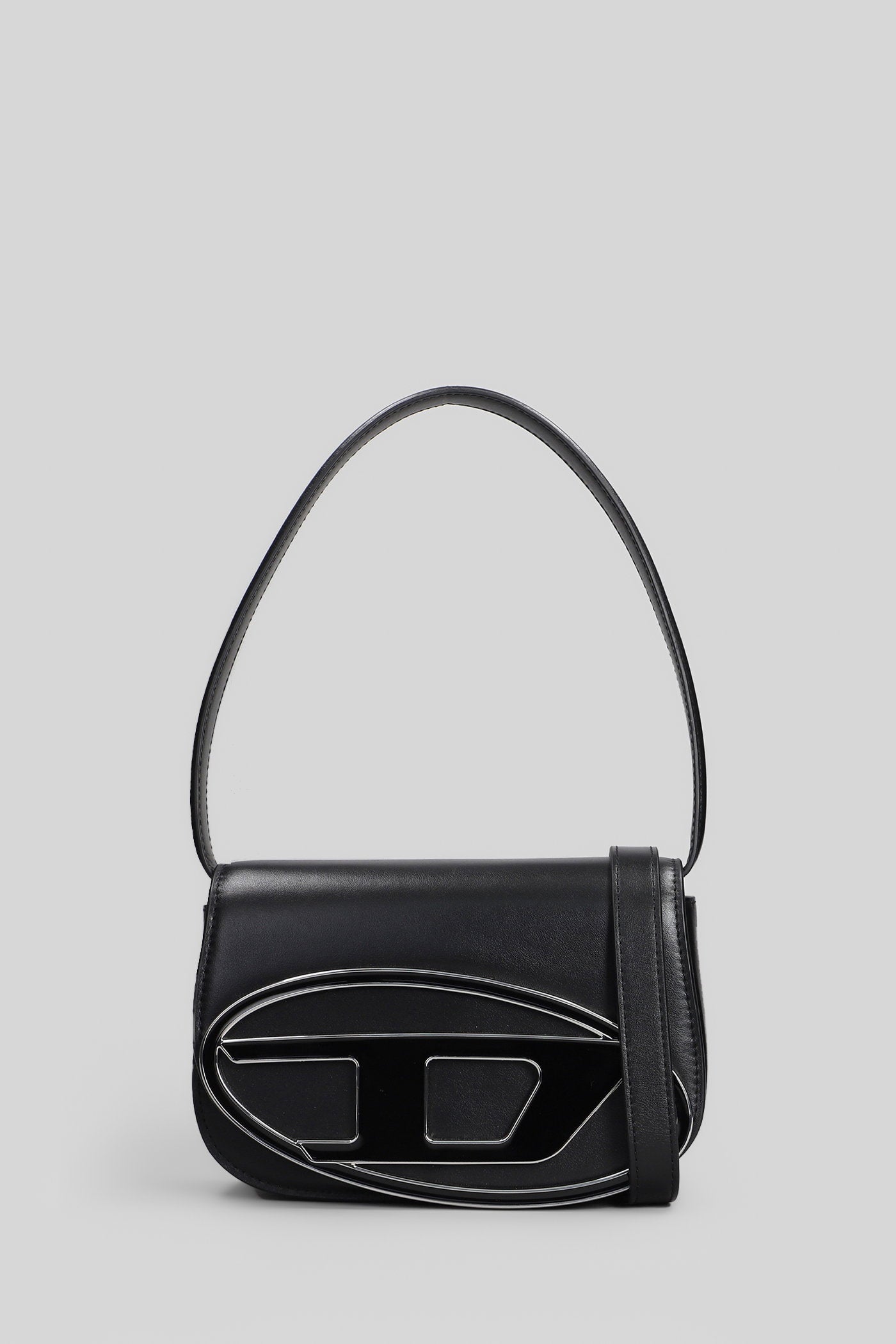 1dr Shoulder bag in black leather Borse