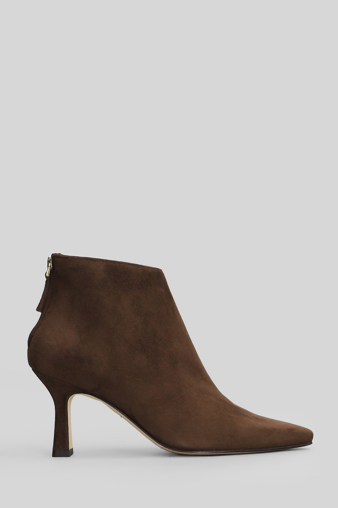 High heels Ankle boots in dark brown suede Scarpe