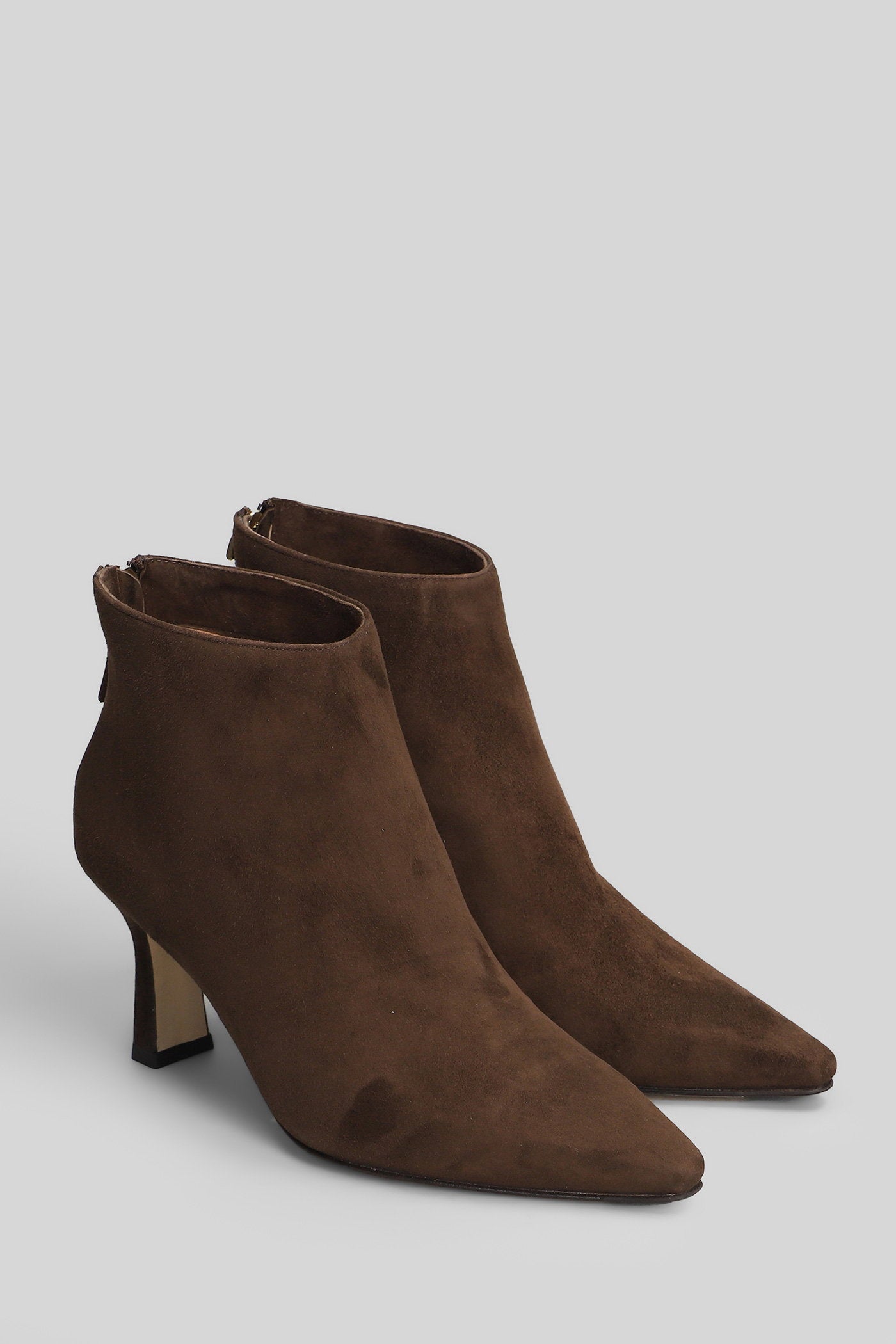 High heels Ankle boots in dark brown suede Scarpe