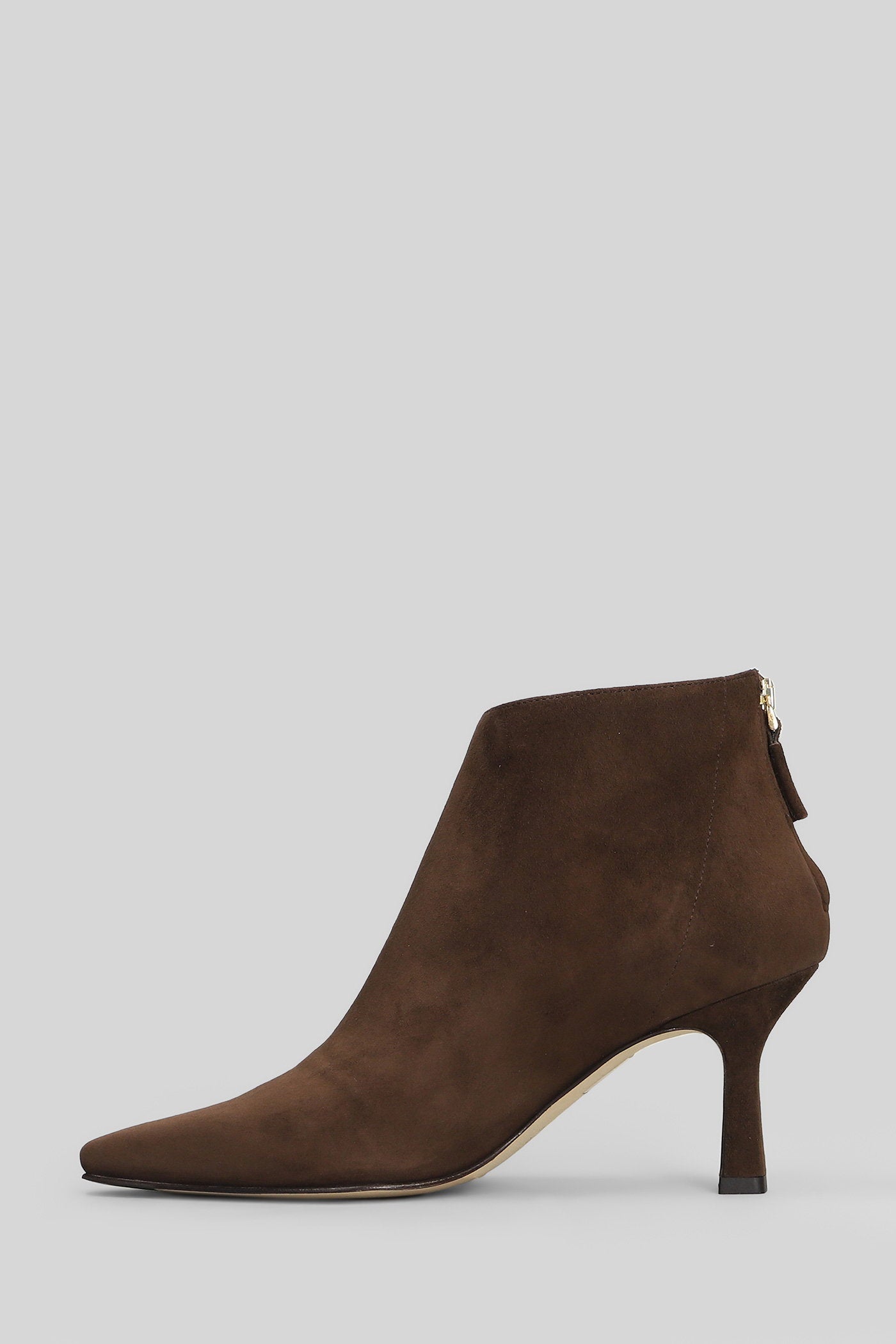 High heels Ankle boots in dark brown suede Scarpe
