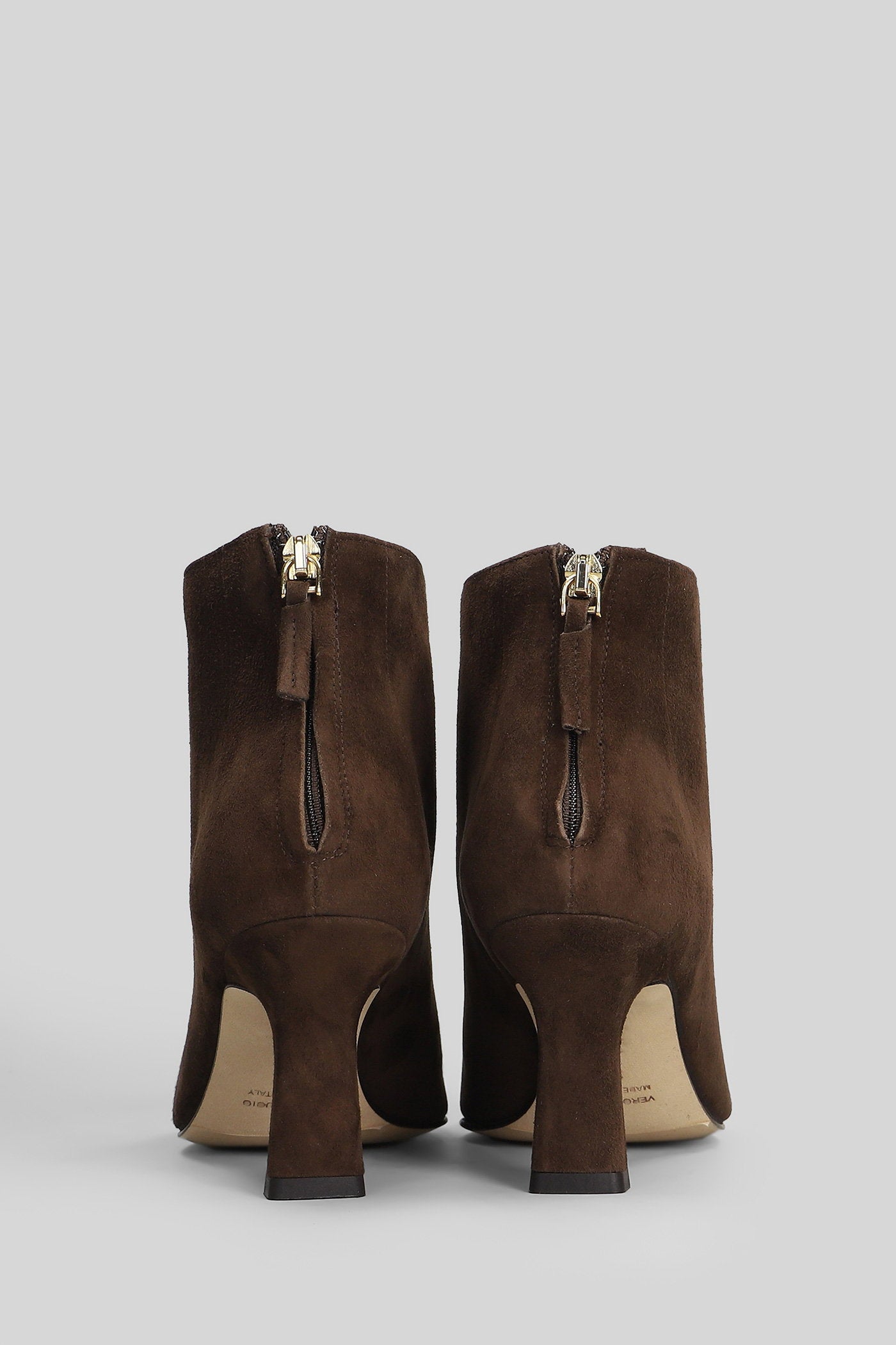 High heels Ankle boots in dark brown suede Scarpe