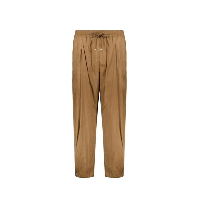 Herno Drawstring Elastic Waist Pants Brown Elastane Polyamide