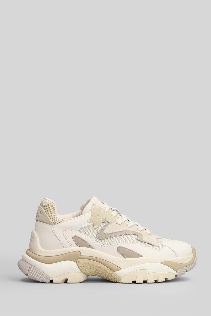 Addict Sneakers White Leather And Fabric Scarpe