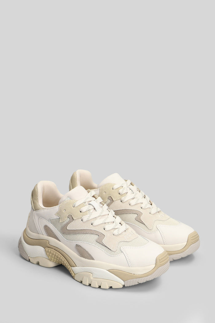 Addict Sneakers White Leather And Fabric Scarpe