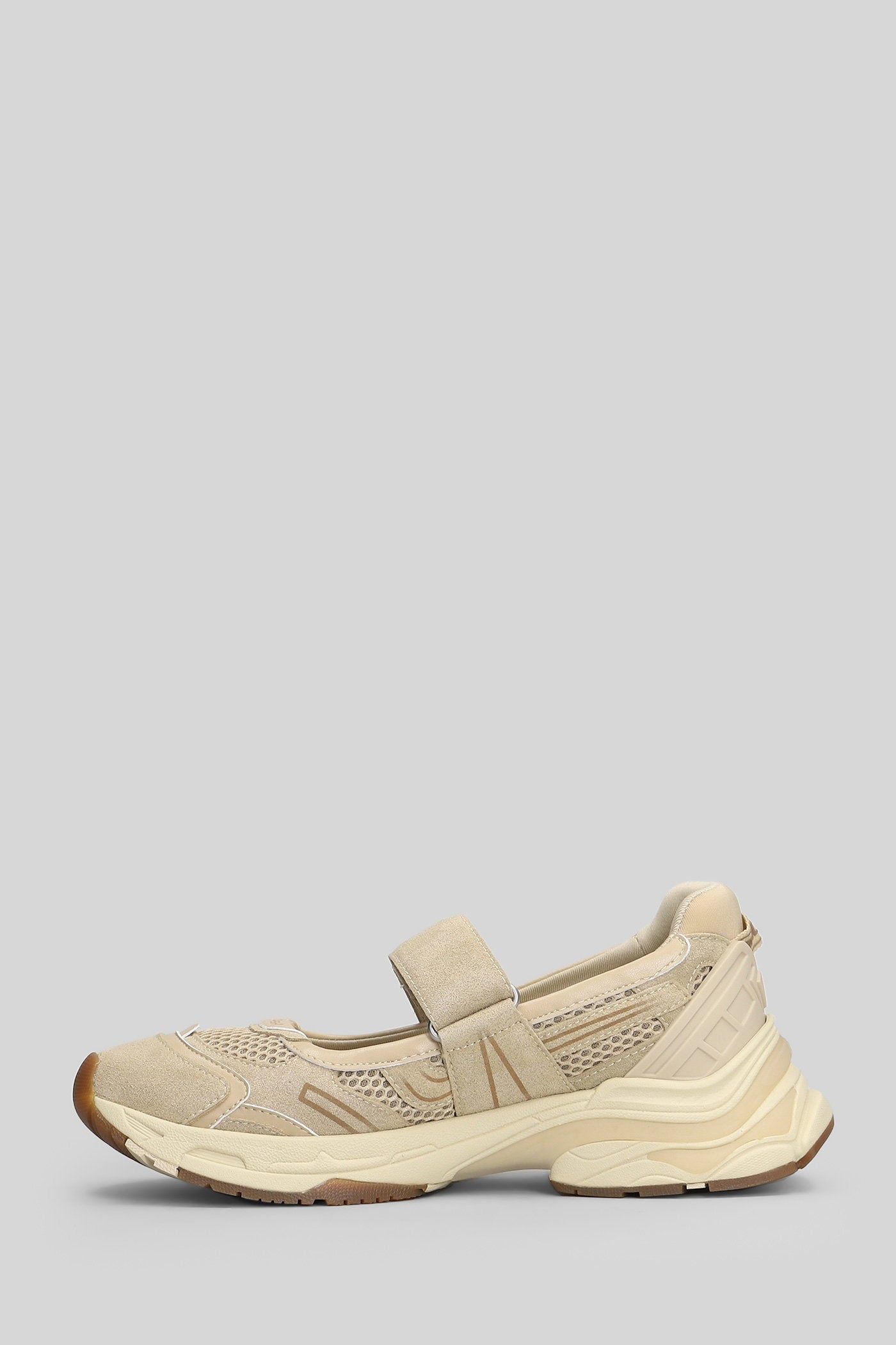 Rolls Sneakers Beige Suede And Fabric Scarpe