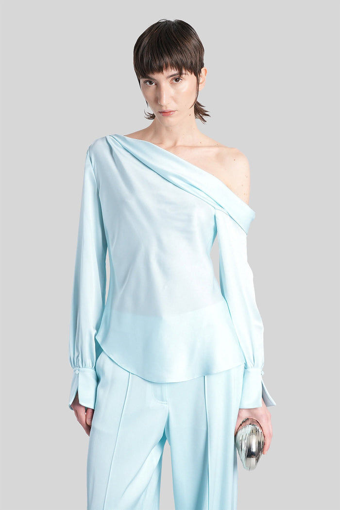 Alice Topwear Cyan Acetate Abbigliamento