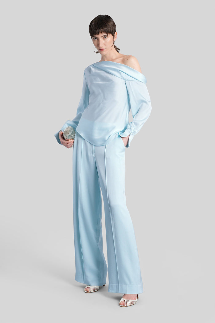 Alice Topwear Cyan Acetate Abbigliamento