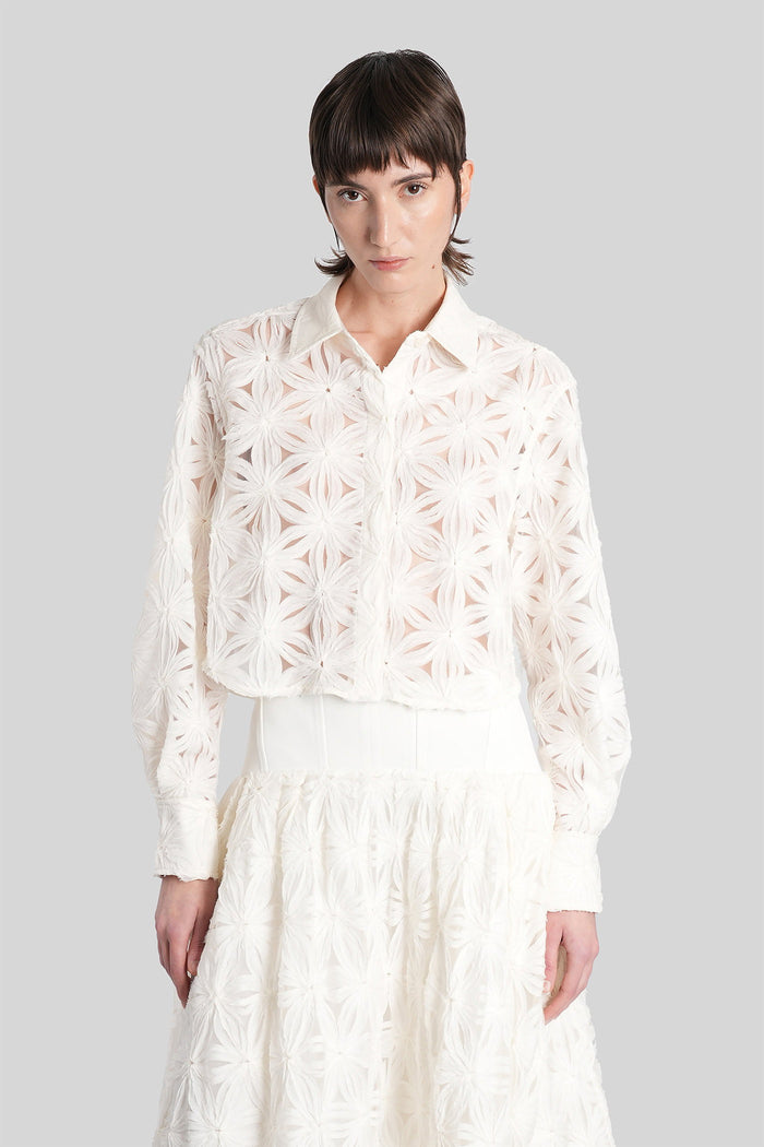 Andres Shirt in white polyester Abbigliamento