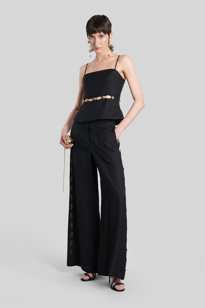 Cruz Topwear in black linen Abbigliamento