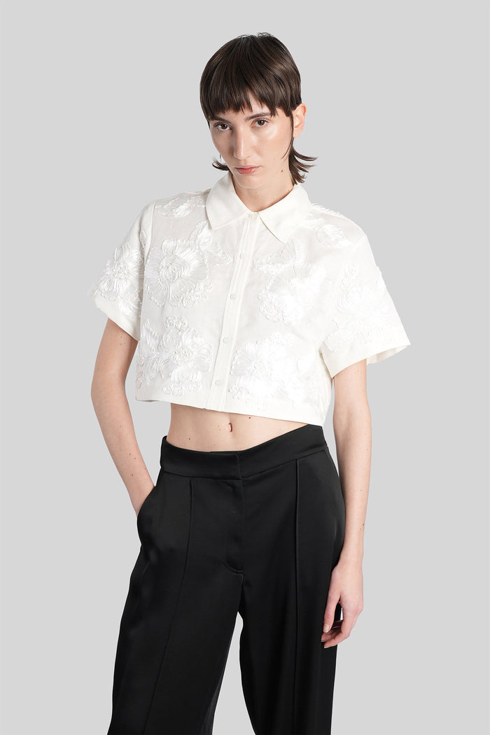 Callie Shirt in white linen Abbigliamento