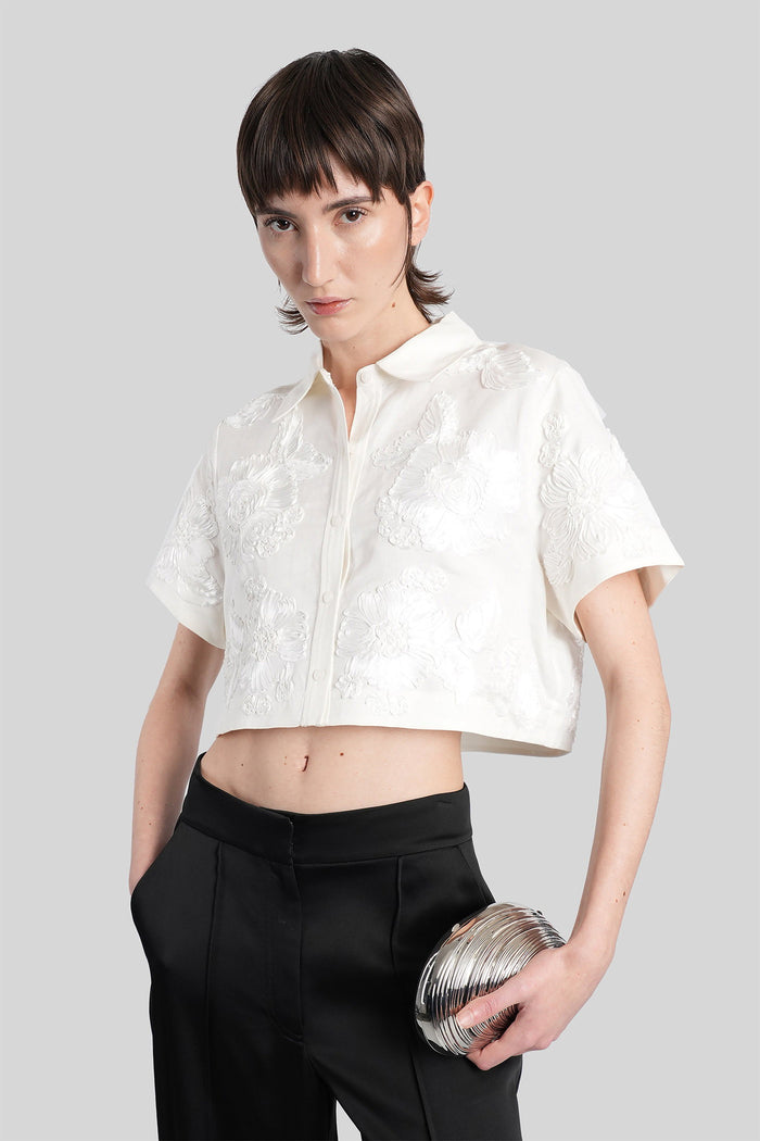 Callie Shirt in white linen Abbigliamento