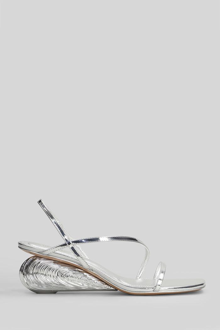 Bridget Sandals in silver leather Scarpe