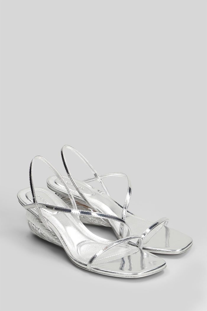 Bridget Sandals in silver leather Scarpe
