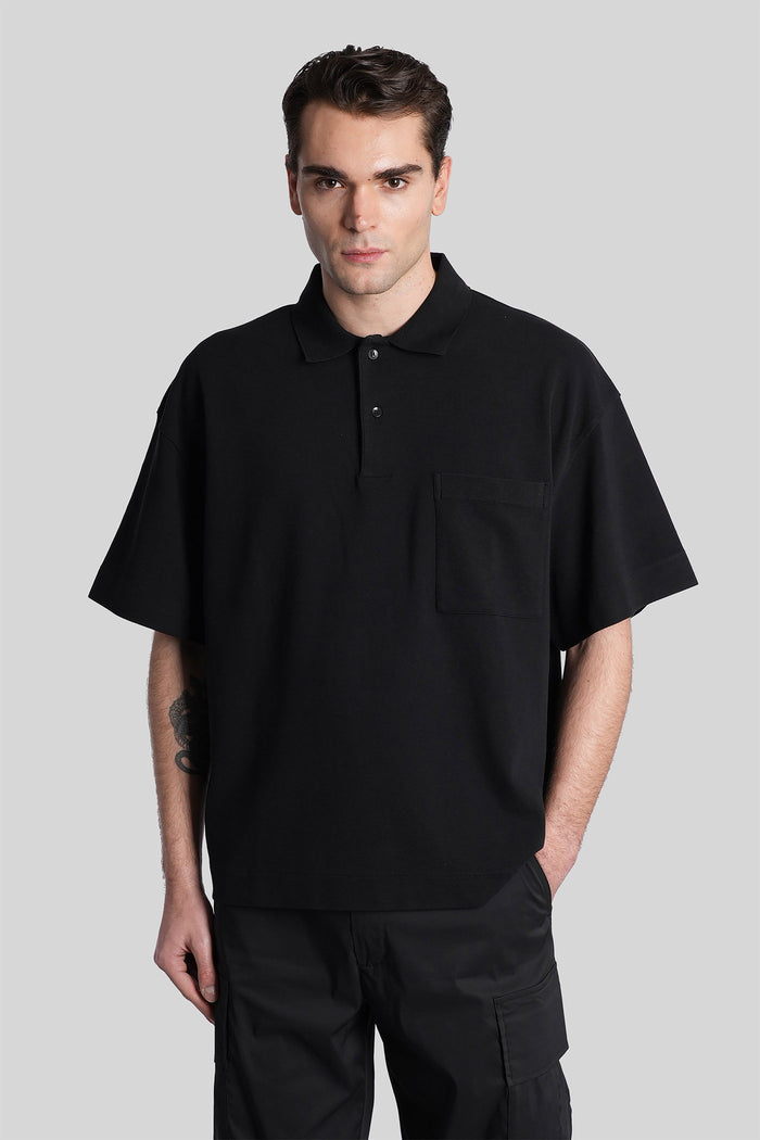 Cole Polo Black Cotton Abbigliamento
