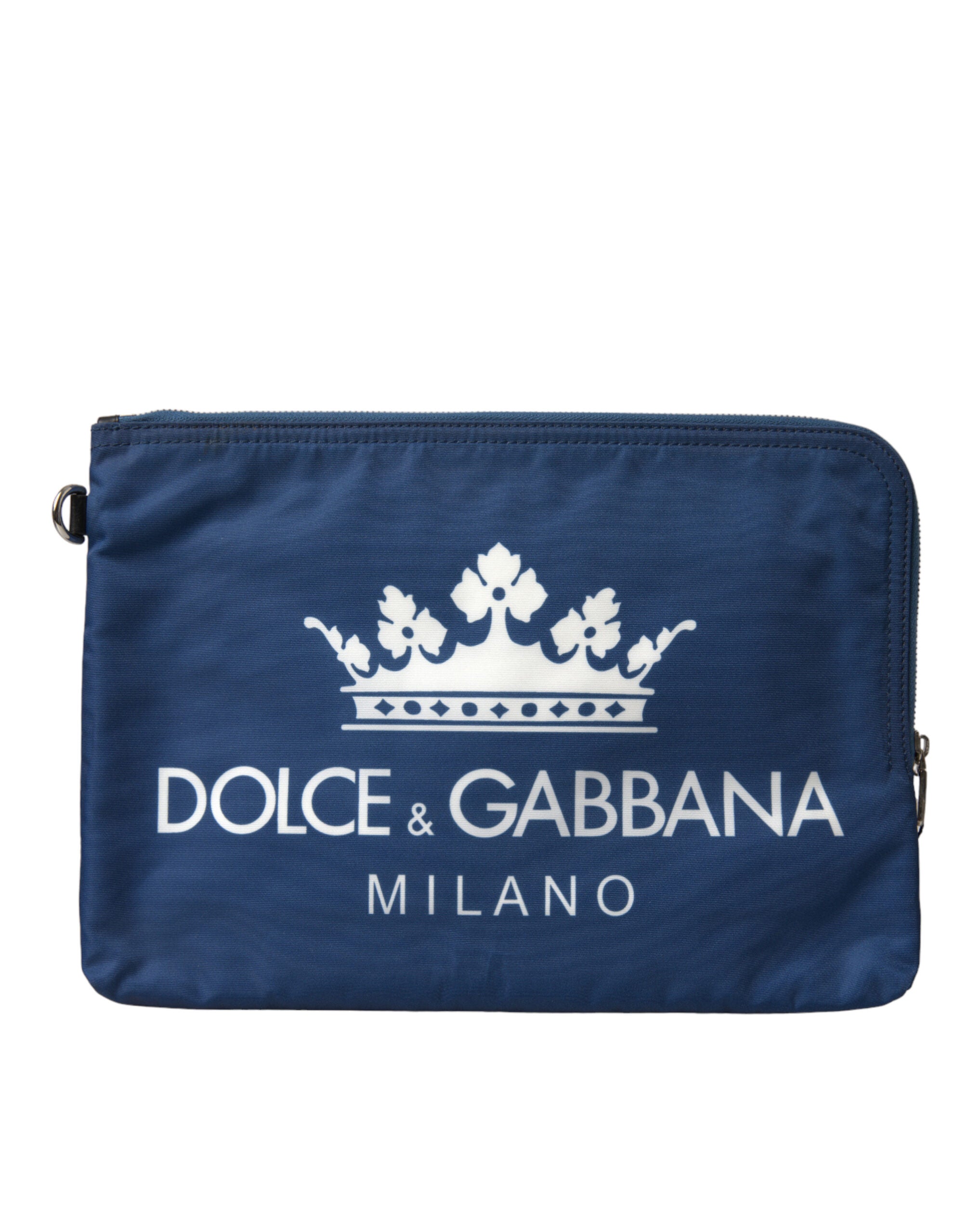 Blue Dg Milano Print Nylon Pouch Clutch Men Bag