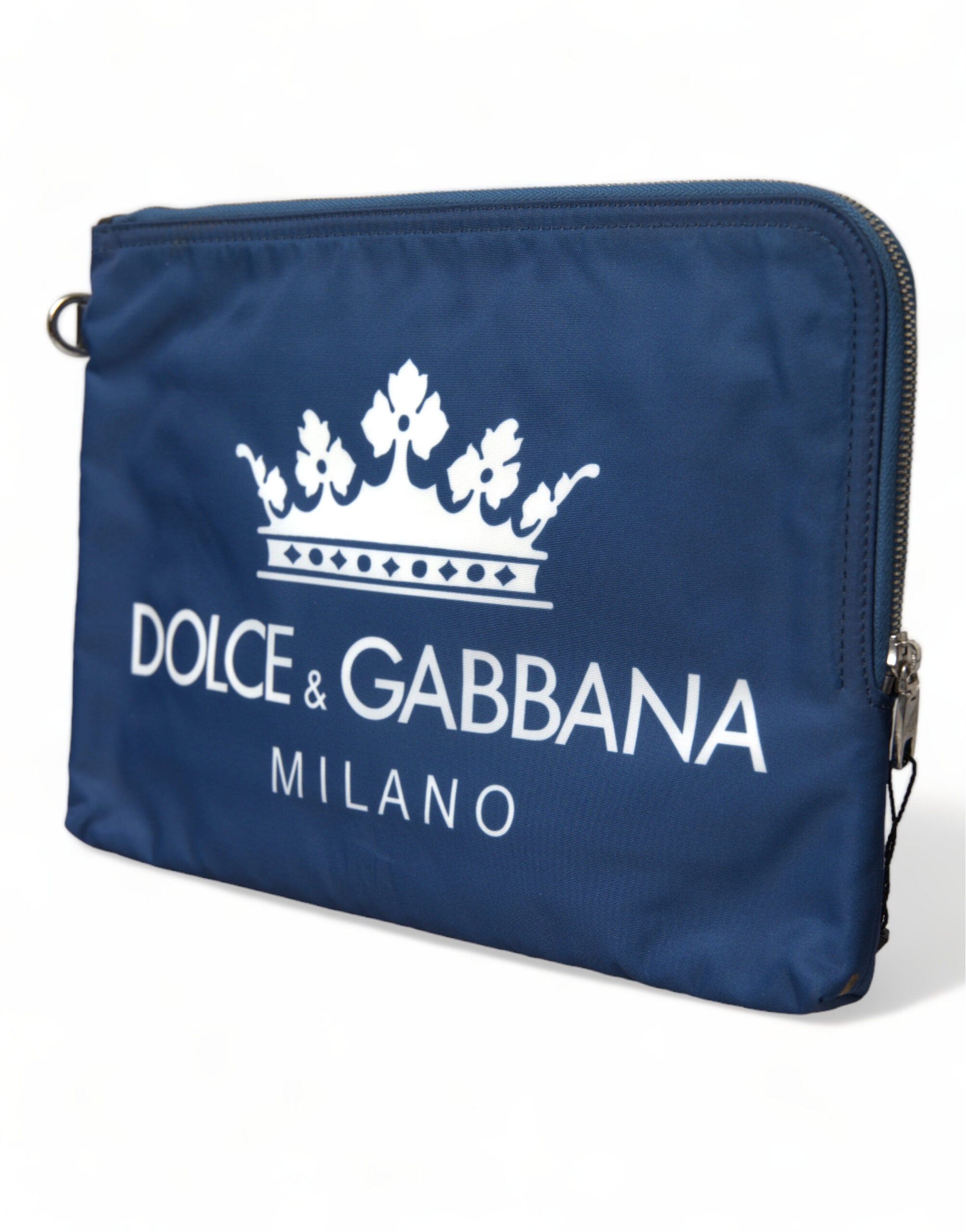 Blue Dg Milano Print Nylon Pouch Clutch Men Bag