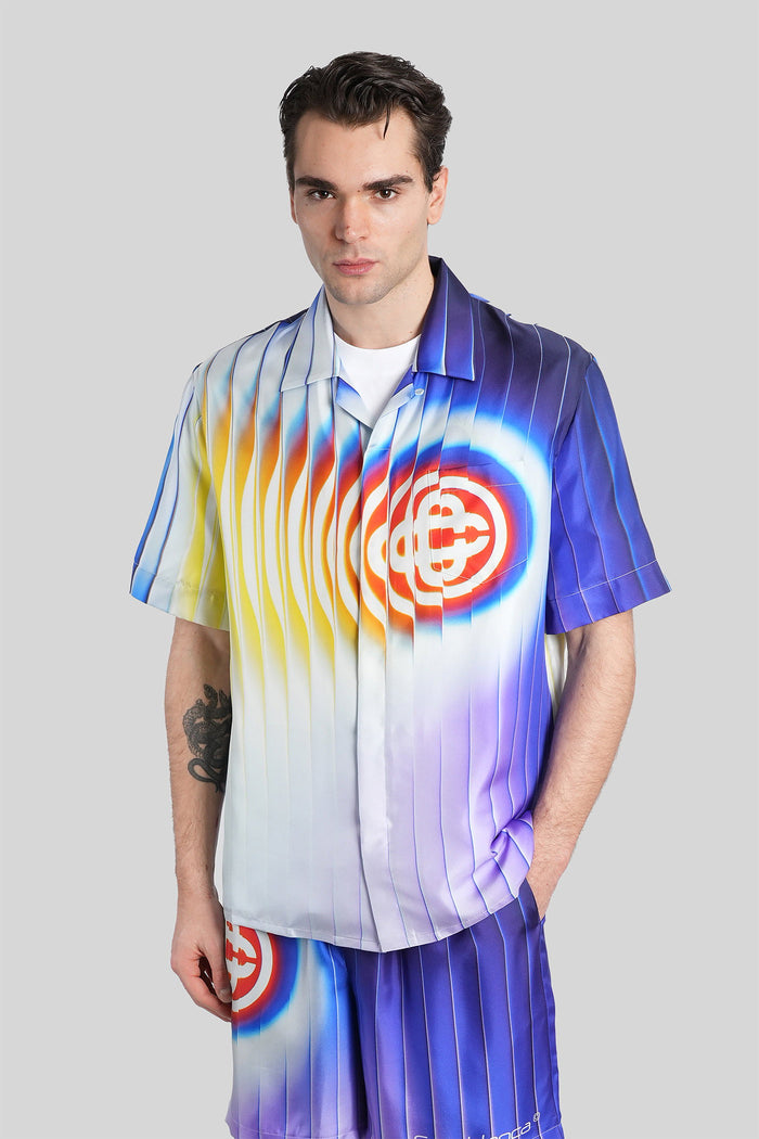 Shirt in blue silk Abbigliamento