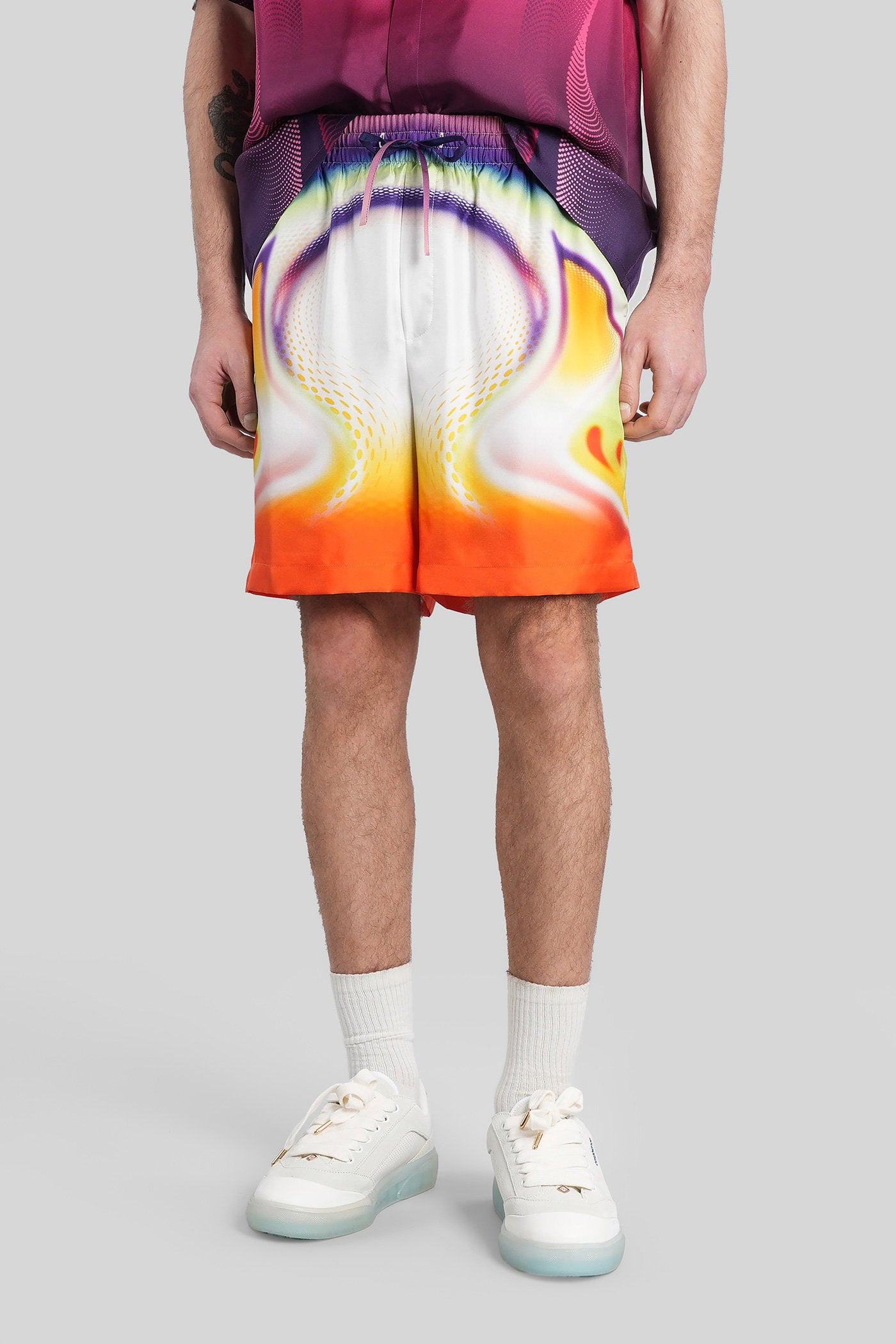 Shorts in multicolor silk Abbigliamento