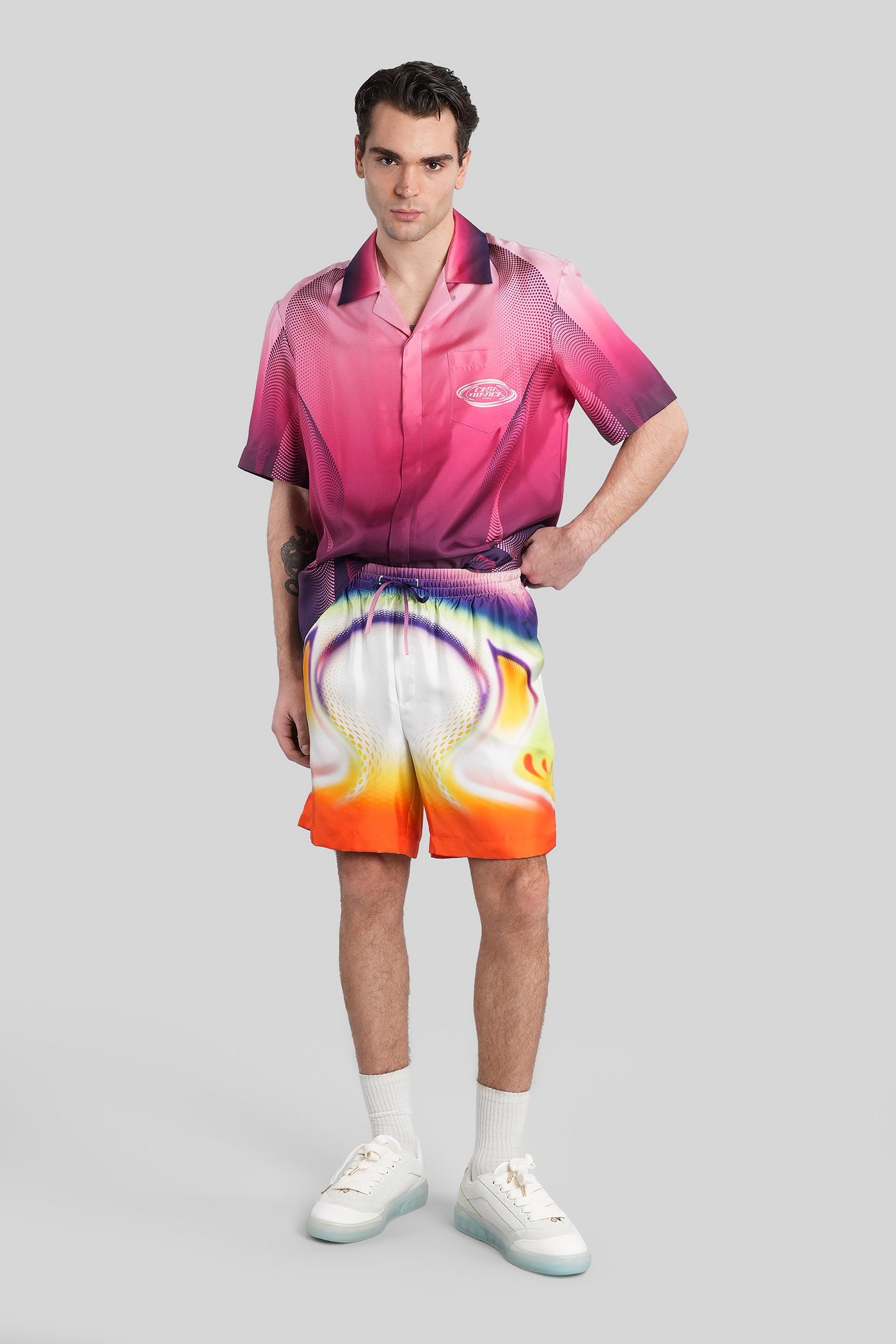 Shorts in multicolor silk Abbigliamento