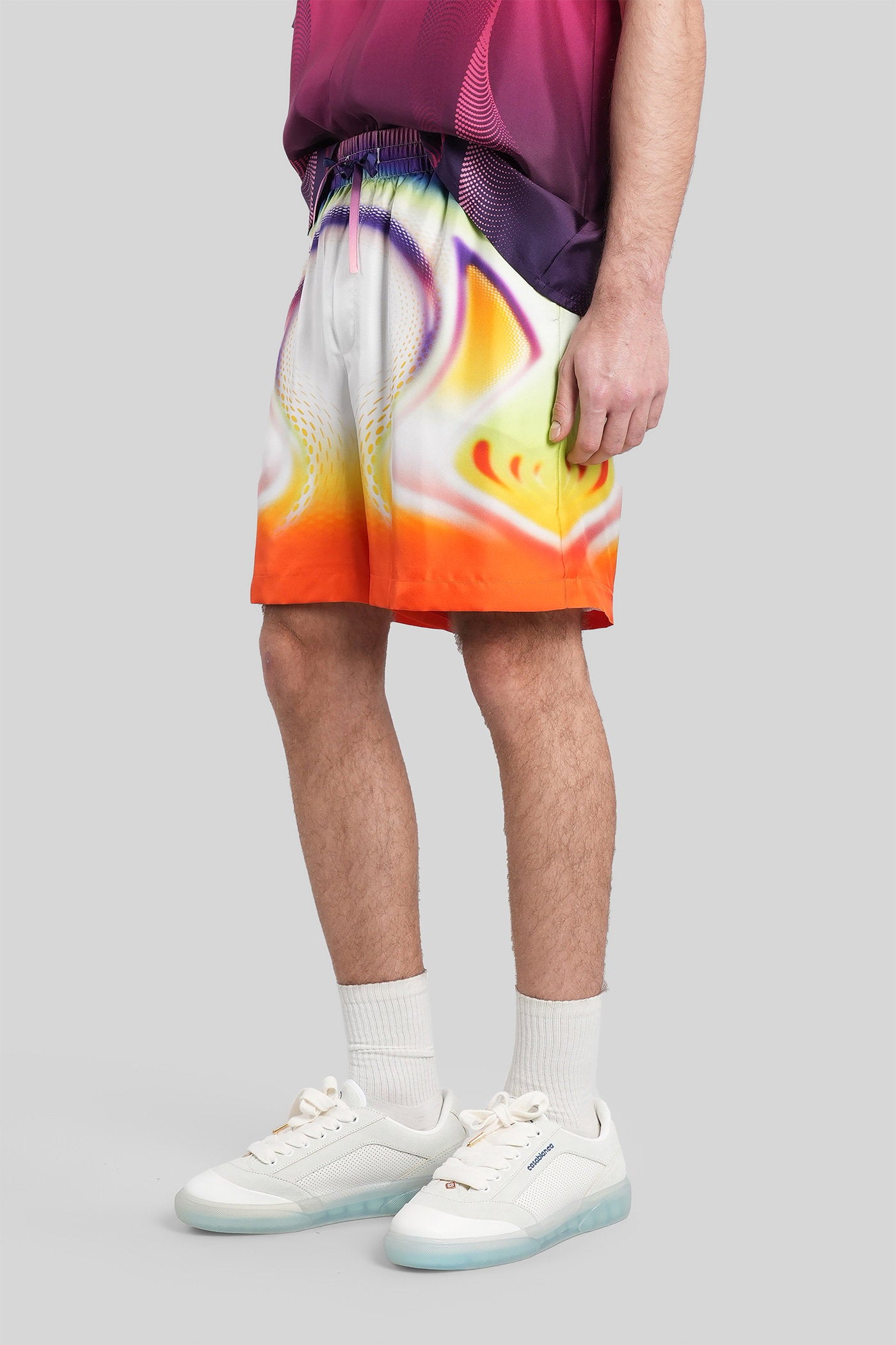 Shorts in multicolor silk Abbigliamento