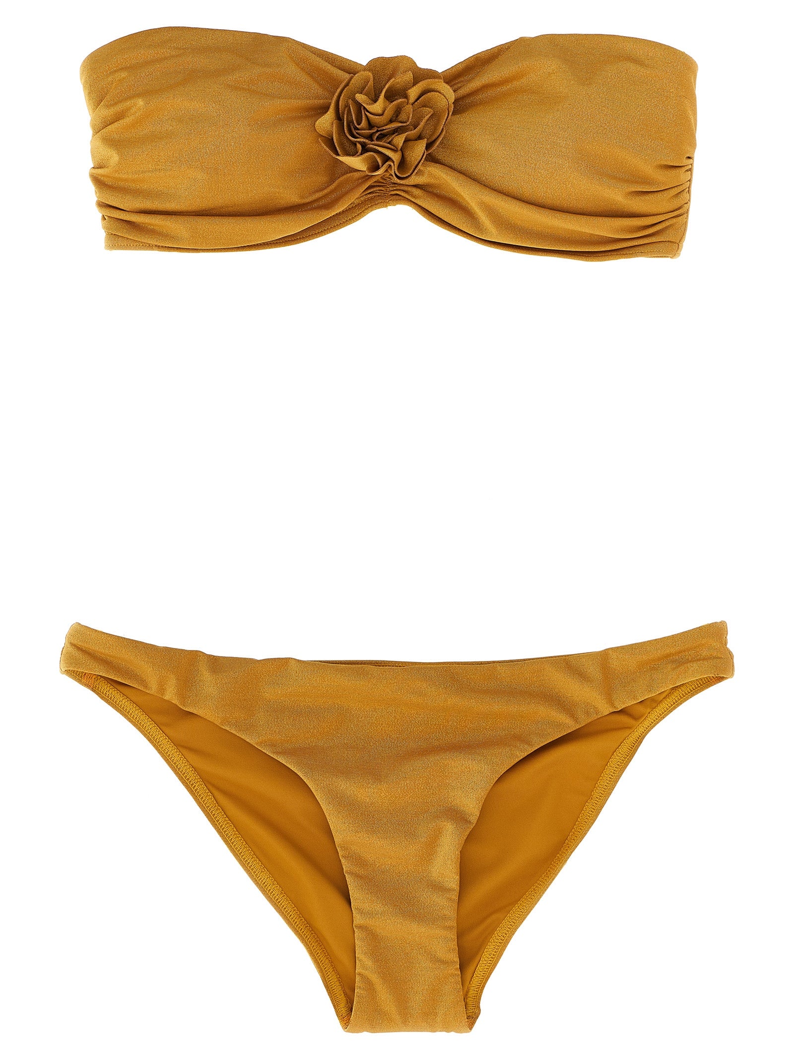 Lucky Bandeau Flower bikini Beige Nylon Me Sp Beachwear