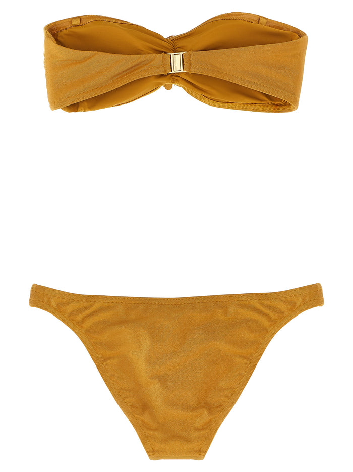 Lucky Bandeau Flower bikini Beige Nylon Me Sp Beachwear