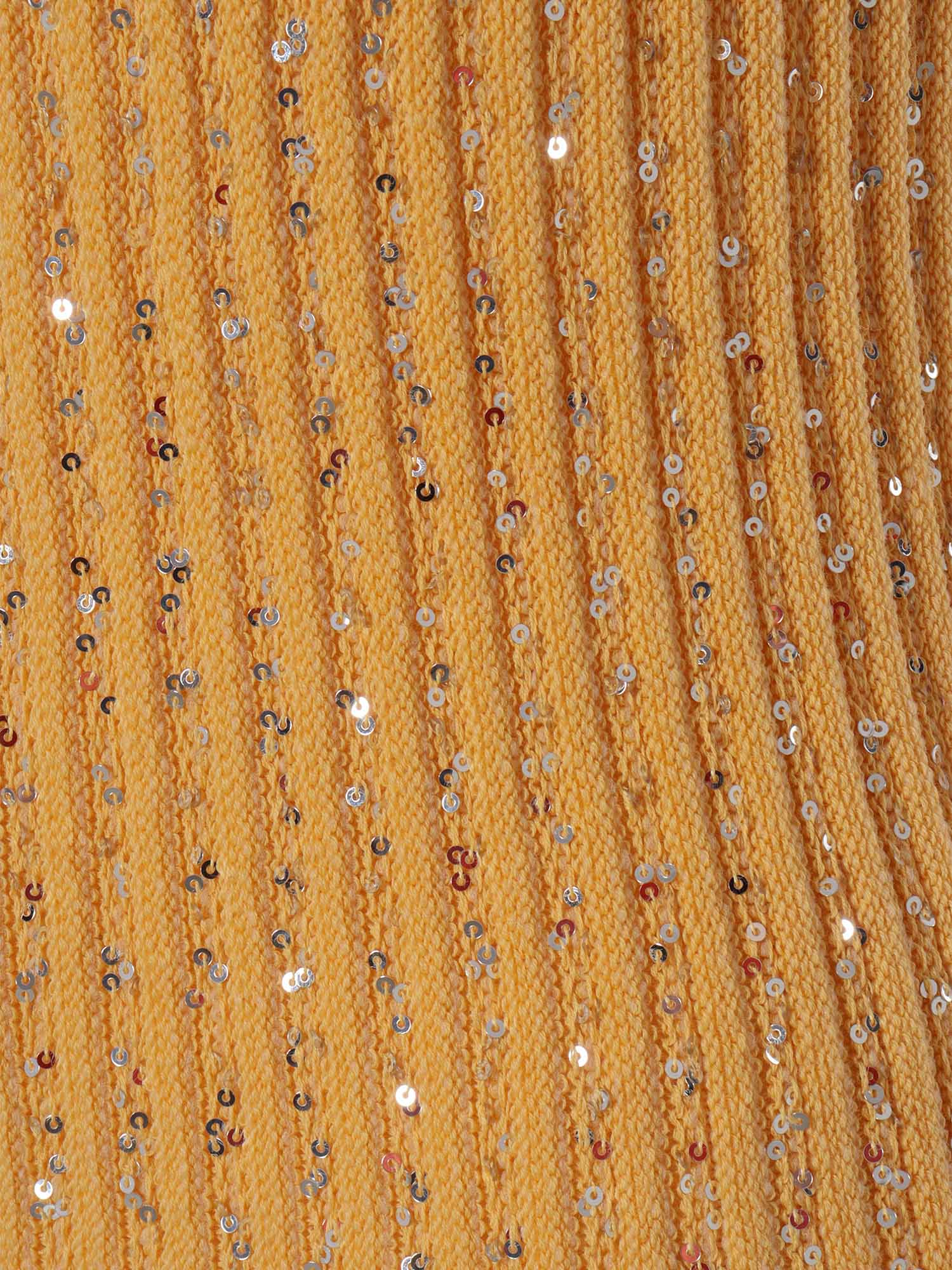 Sleeveless top with paillettes Orange Cotton