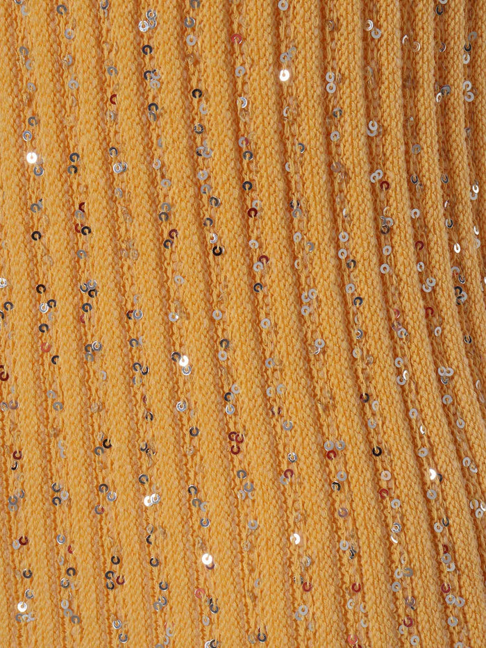 Sleeveless top with paillettes Orange Cotton