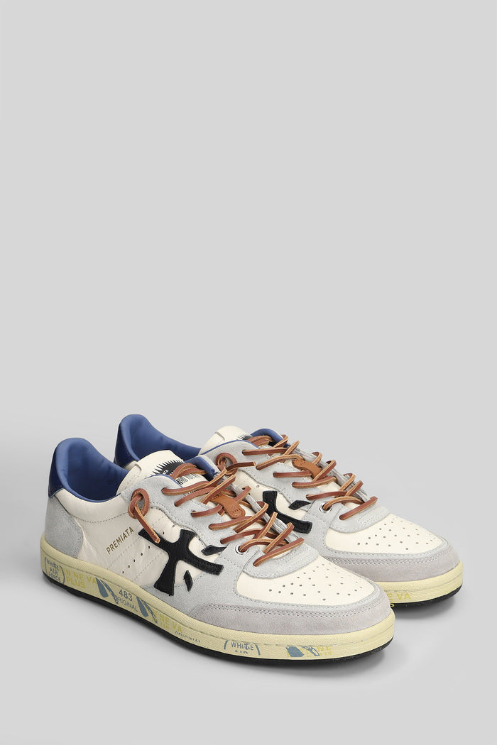 Bskt Clay Sneakers in white suede and leather Scarpe