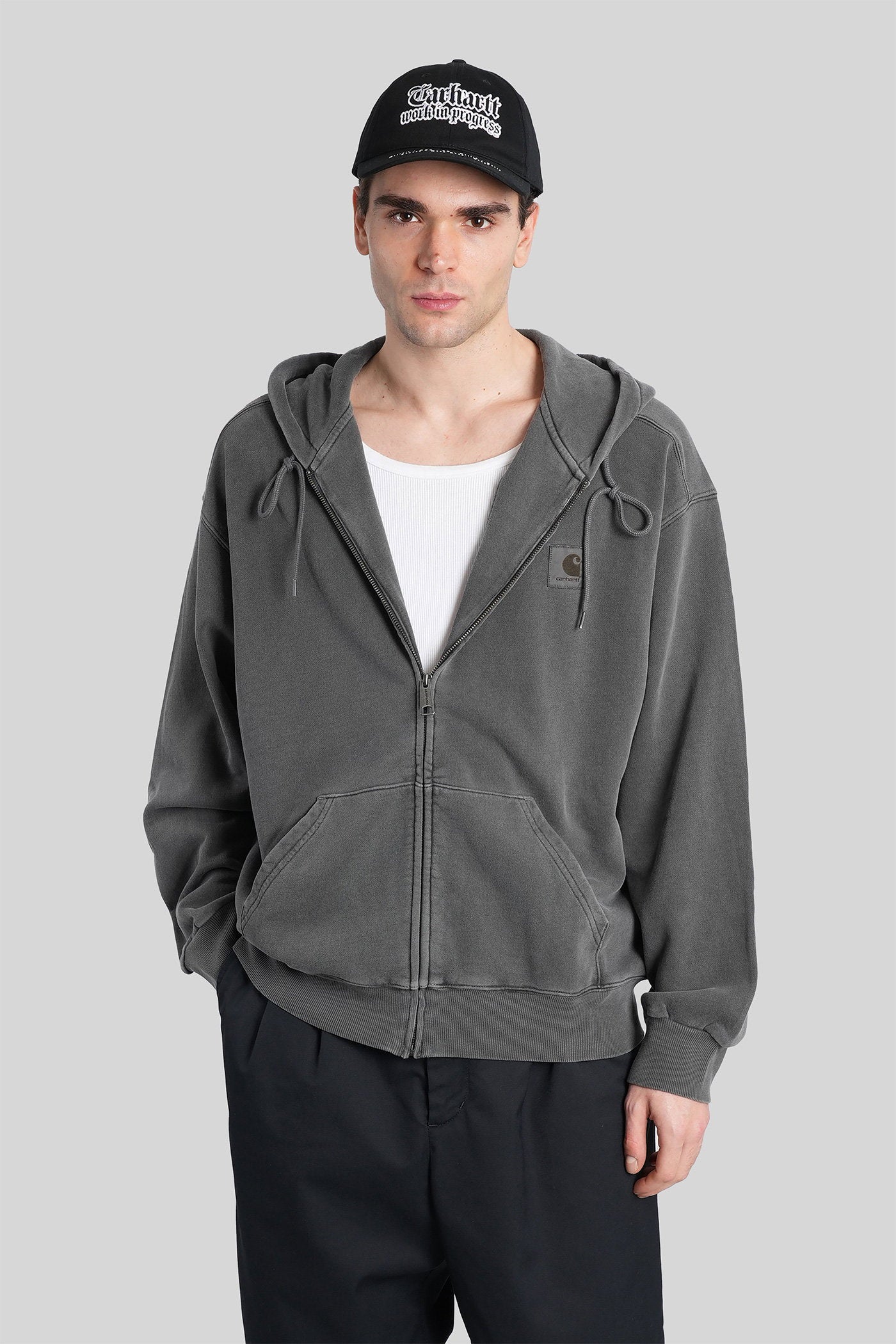 Hooded nelson jacket Sweatshirt in grey cotton Abbigliamento