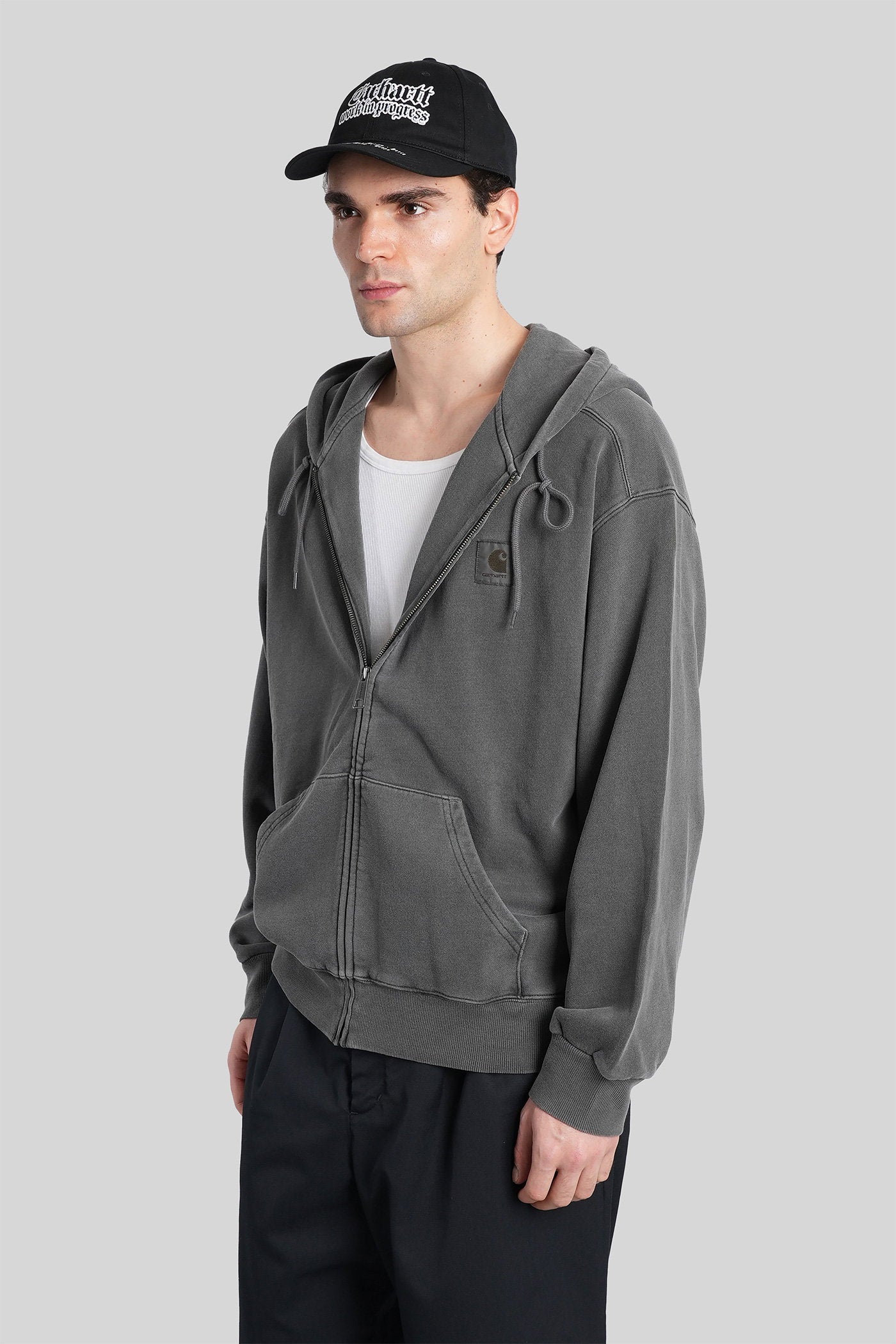 Hooded nelson jacket Sweatshirt in grey cotton Abbigliamento