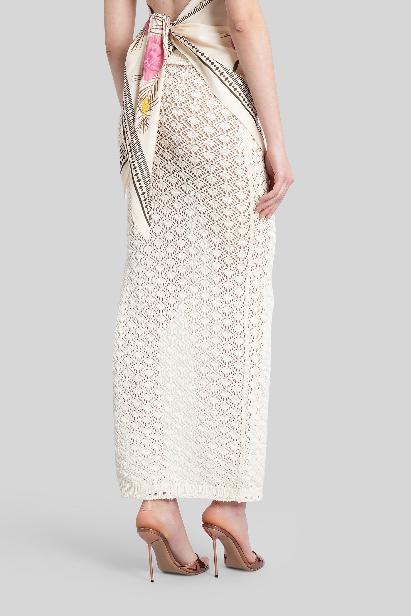 Skirt in white cotton Abbigliamento
