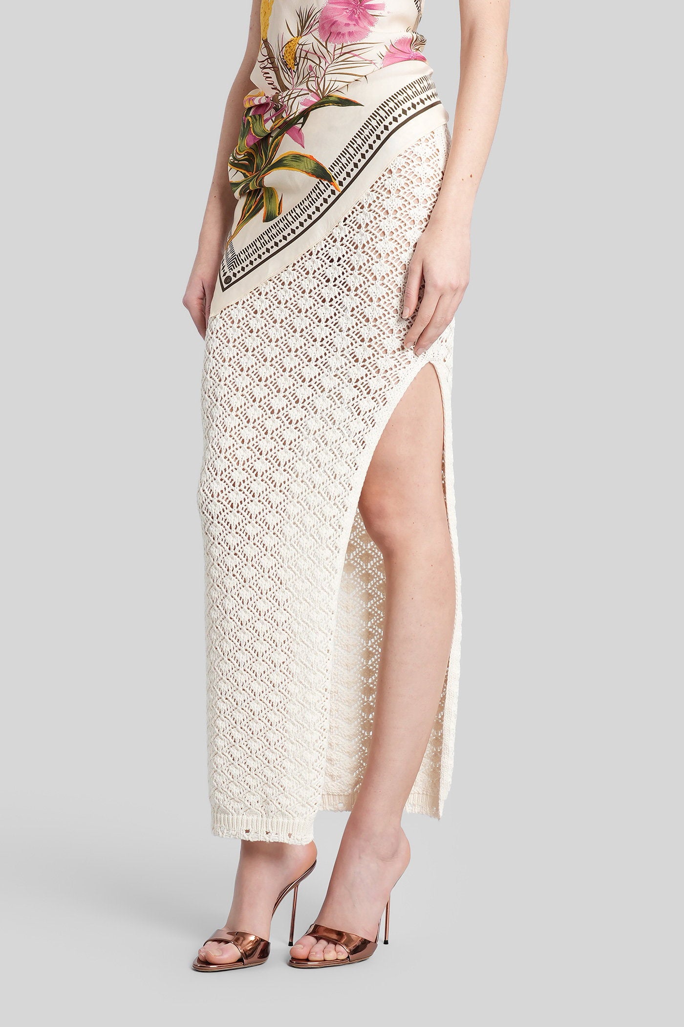 Skirt in white cotton Abbigliamento