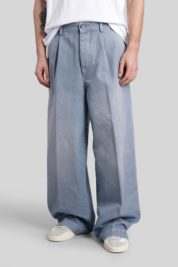 Pants Cyan Cotton Abbigliamento
