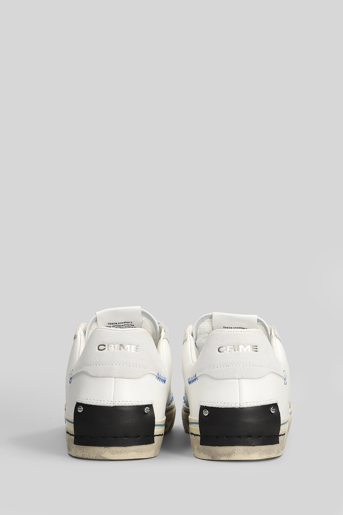Distressed Sneakers in white leather Scarpe