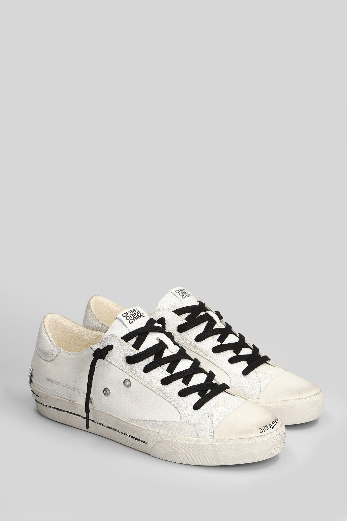Sk8 Recut Sneakers in white leather Scarpe
