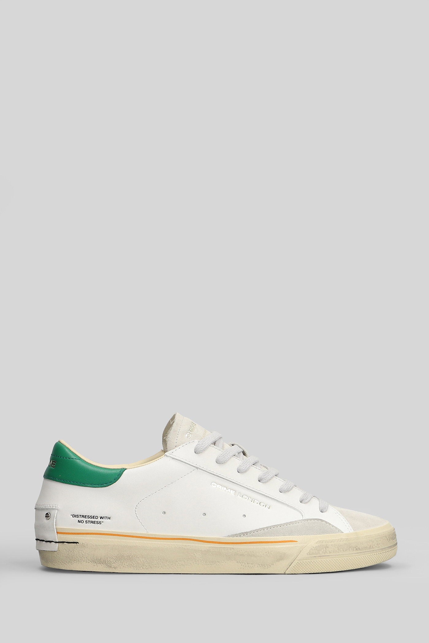 Distressed Lo Sneakers in white leather Scarpe