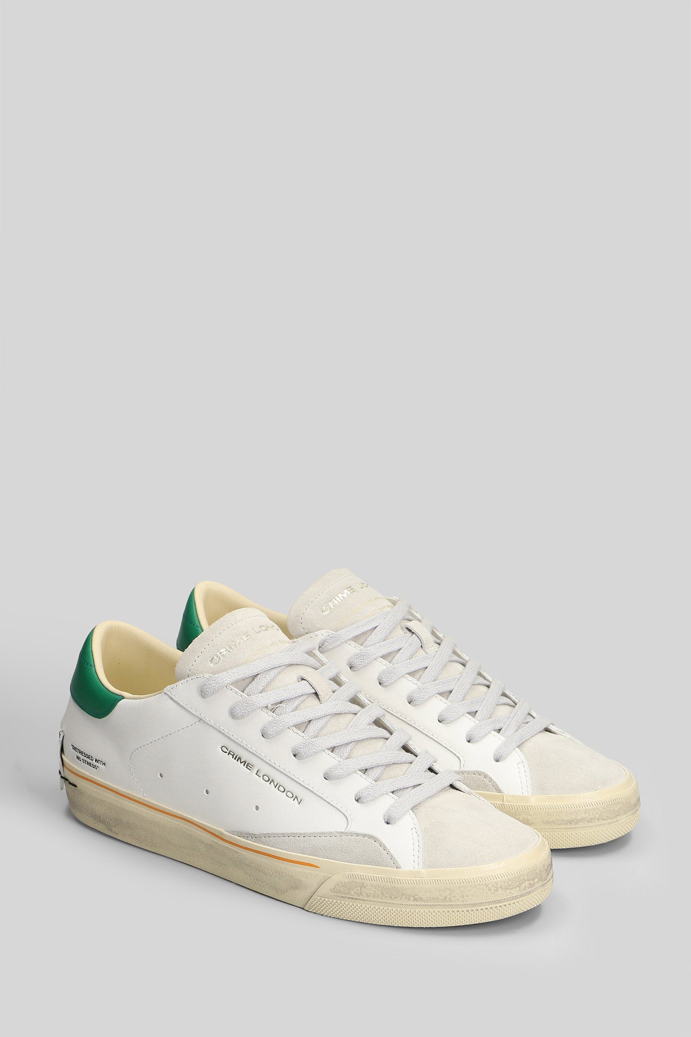 Distressed Lo Sneakers in white leather Scarpe