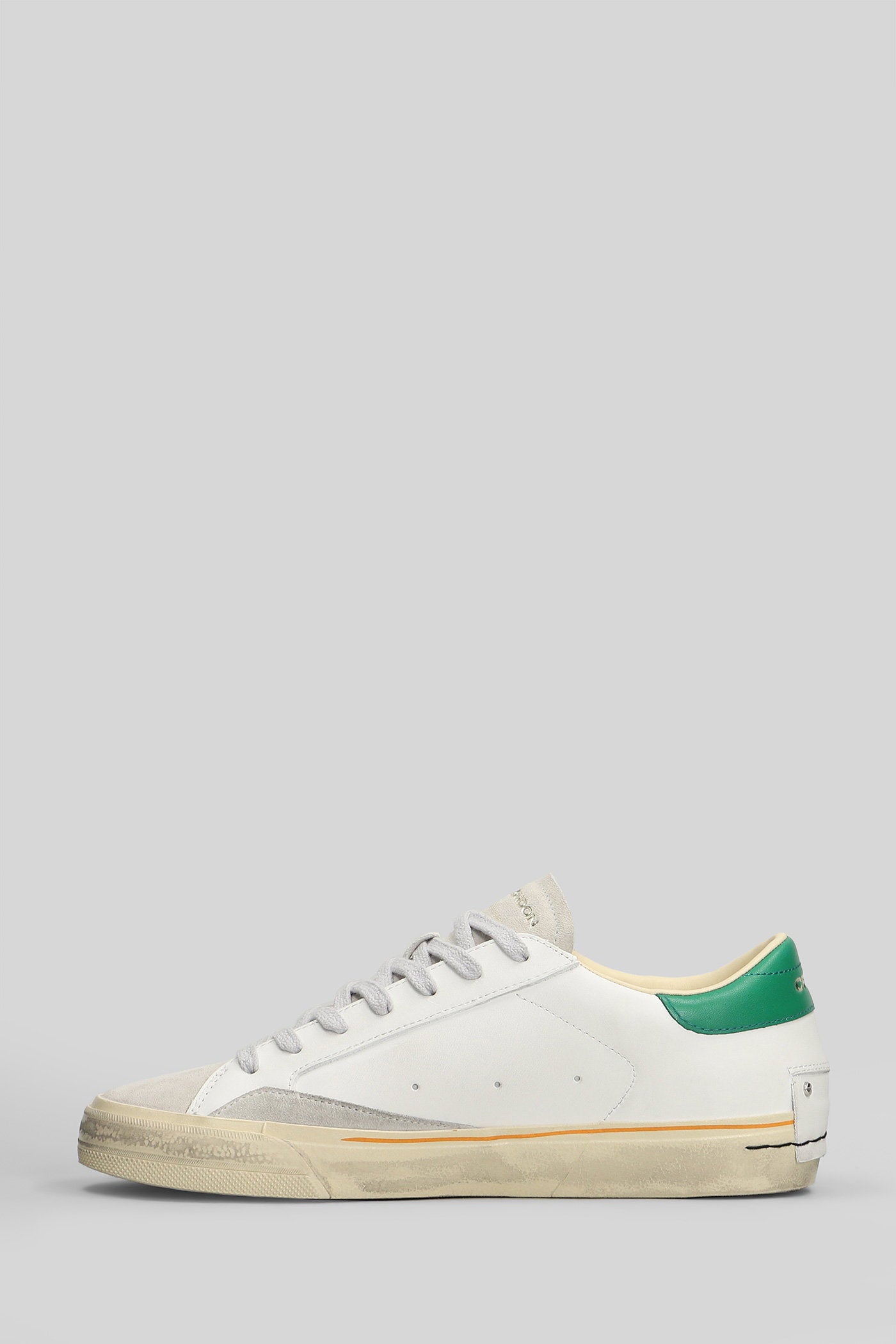 Distressed Lo Sneakers in white leather Scarpe