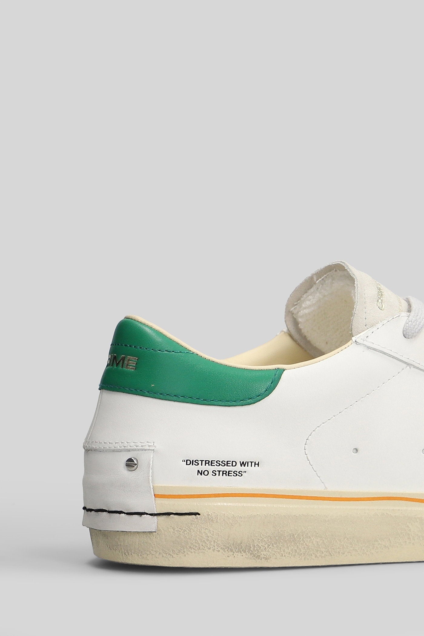 Distressed Lo Sneakers in white leather Scarpe