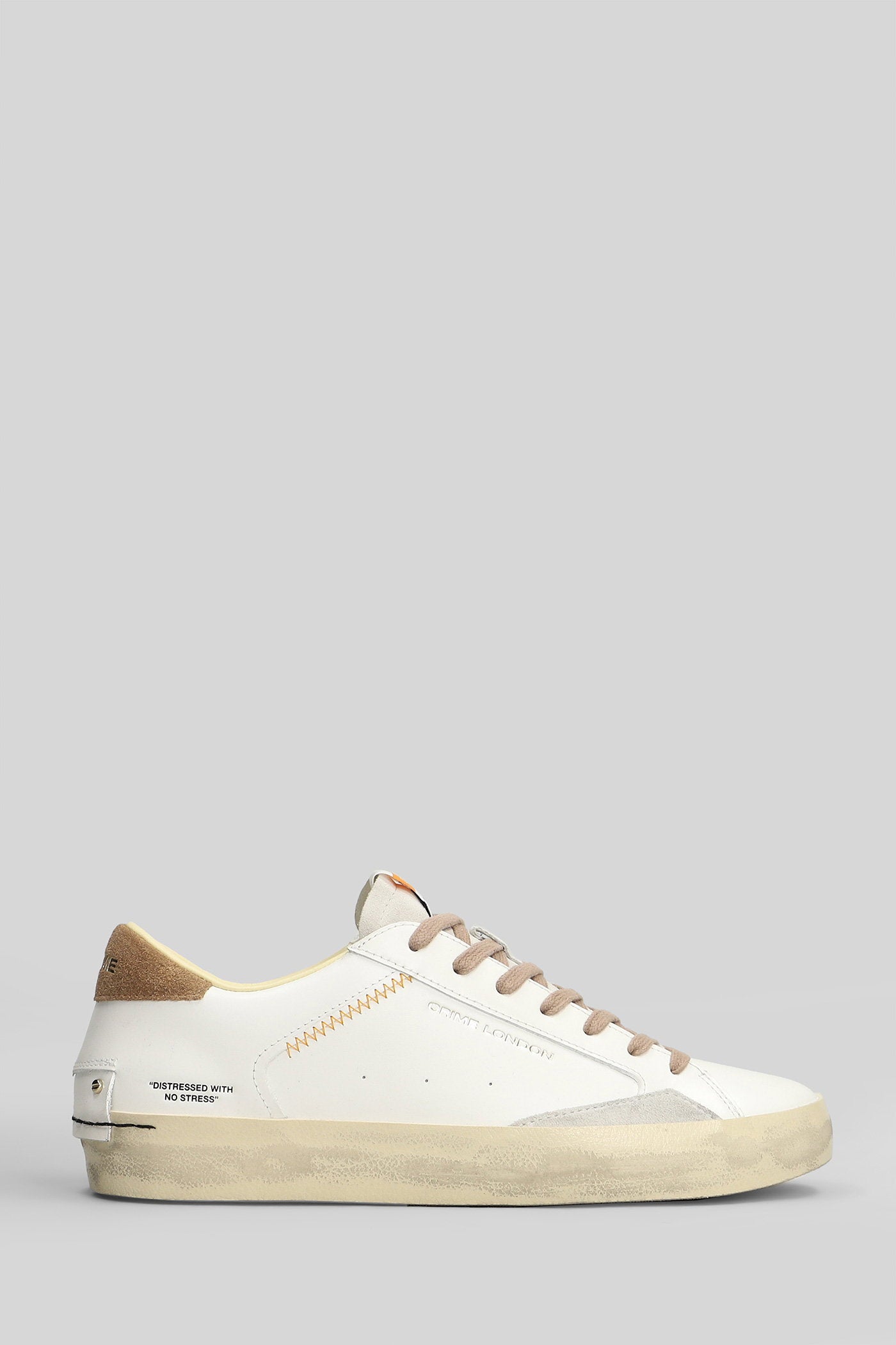 Distressed Lo Sneakers in white leather Scarpe