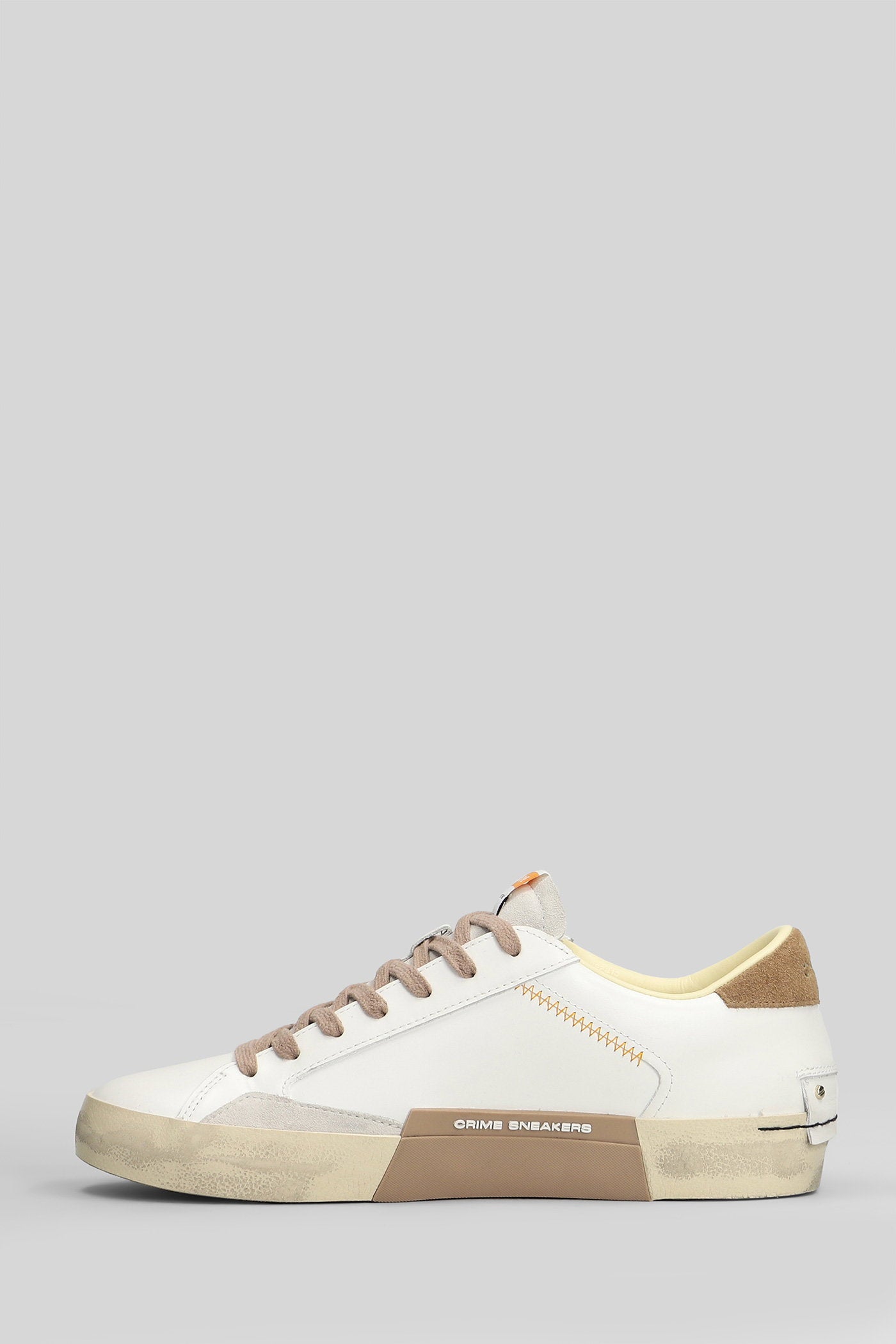 Distressed Lo Sneakers in white leather Scarpe