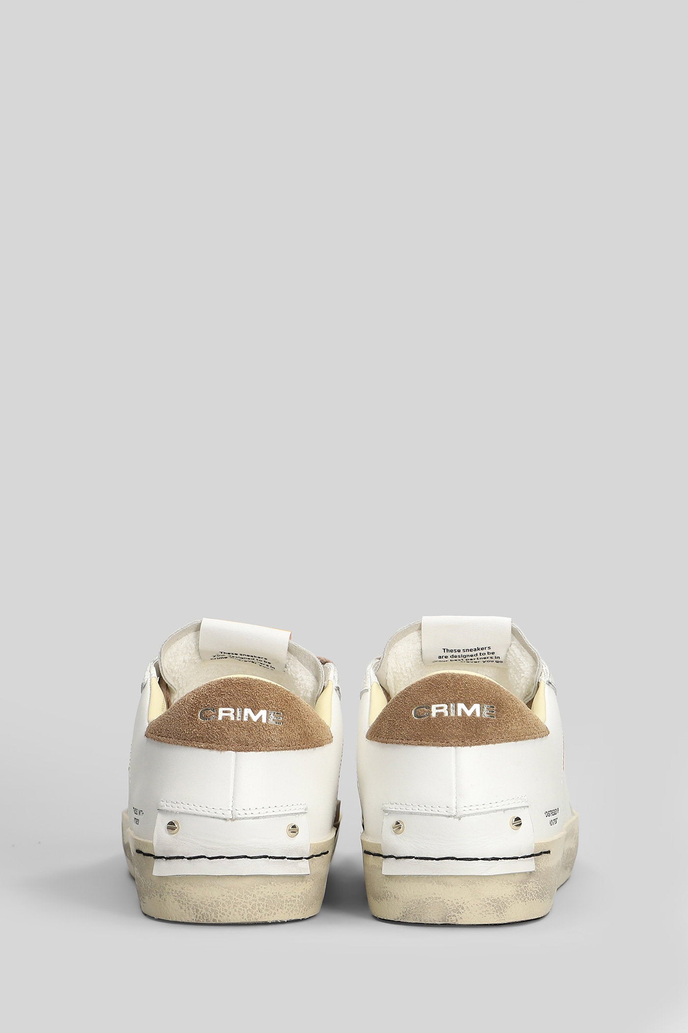 Distressed Lo Sneakers in white leather Scarpe